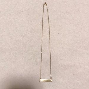 Simple gold bar 16” necklace.